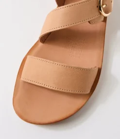 Women DIANA FERRARI Flats|Sandals-Nhilo Tan Natural Leather Sandals