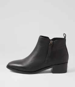 Women SUPERSOFT Boots|Comfort-Nickie Black Leather Ankle Boots