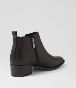 Women SUPERSOFT Boots|Comfort-Nickie Black Leather Ankle Boots