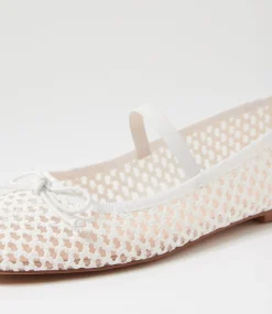 Women DIANA FERRARI Flats-Nidree White Woven Flat Shoes