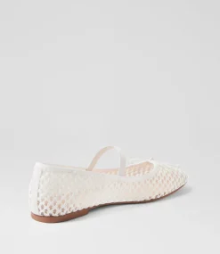 Women DIANA FERRARI Flats-Nidree White Woven Flat Shoes