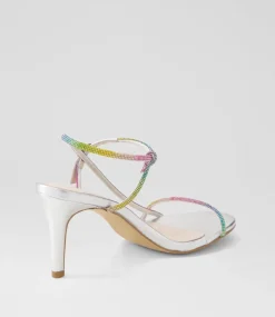 Women TOP END Heels|Sandals-Nierah Silver Rainbow Multi Sandals