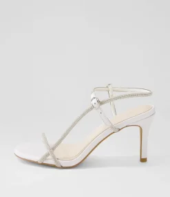 Women TOP END Heels|Sandals-Nierah White Silver Multi Sandals