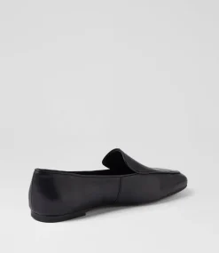 Women DIANA FERRARI Flats|Loafers-Ninoa Black Leather Loafers