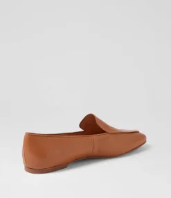 Women DIANA FERRARI Flats|Loafers-Ninoa Dark Tan Leather Loafers