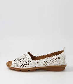 Women COLORADO Comfort|Flats-Nlysander White Leather Sandals