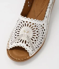 Women COLORADO Comfort|Flats-Nlysander White Leather Sandals