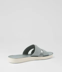 Women DIANA FERRARI Slides|Flats-Nokker Sky White Leather Slides
