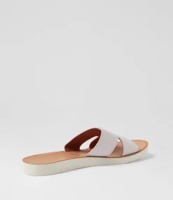 Women DIANA FERRARI Flats|Slides-Nokker White Leather Slides