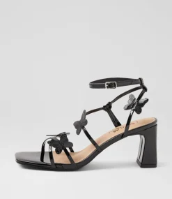 Women I LOVE BILLY Heels|Sandals-Nujean Black Patent Pu Sandals