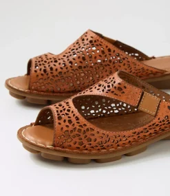 Women COLORADO Comfort|Slides-Nura Orange Leather Slides