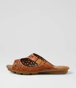 Women COLORADO Comfort|Slides-Nura Orange Leather Slides