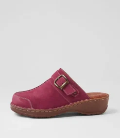 Women COLORADO Comfort|Heels-Nyla Cranberry Nubuck Heels