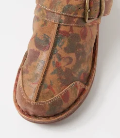 Women COLORADO Comfort|Heels-Nyla Tan Floral Leather Heels