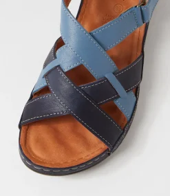 Women DIANA FERRARI Sandals-Nyled Navy Denim Leather Sandals
