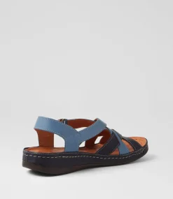 Women DIANA FERRARI Sandals-Nyled Navy Denim Leather Sandals