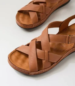Women DIANA FERRARI Sandals-Nyled Tan Leather Sandals