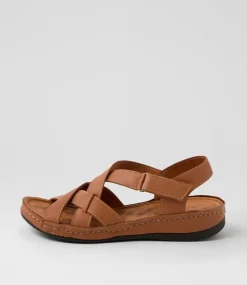 Women DIANA FERRARI Sandals-Nyled Tan Leather Sandals