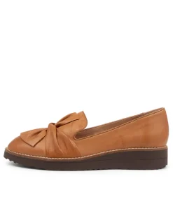 Women TOP END Loafers|Wedges-Oclem Dark Tan Leather Flat Shoes CS
