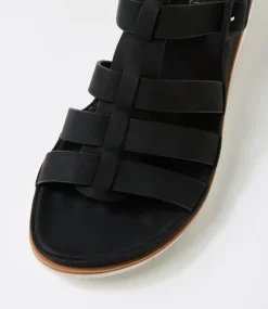 Women I LOVE BILLY Flats|Sandals-Oglioto Black Nubuck Pu Sandals