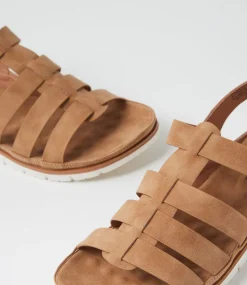 Women I LOVE BILLY Flats|Sandals-Oglioto Light Tan Nubuck Pu Sandals