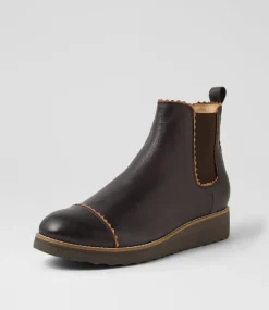 Women TOP END Boots-Ohios Choc Cognac Leather Chelsea Boots