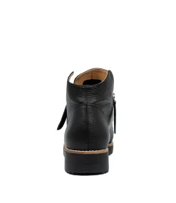 Women TOP END Boots|Wedges-Ohmy Black Black Leather Ankle Boots