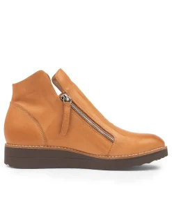 Women TOP END Boots|Wedges-Ohmy Dark Tan Choc Leather Ankle Boots