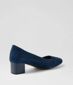 Women DIANA FERRARI Dress|Heels-Oledia Navy Gloss Suede Heels