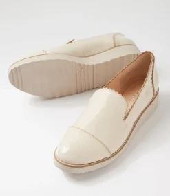 Women TOP END Flats-Olingo Vanilla Camel Patent Leather Flat Shoes