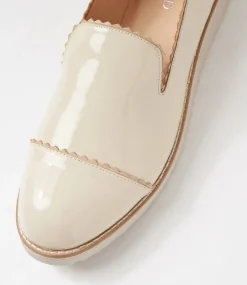 Women TOP END Flats-Olingo Vanilla Camel Patent Leather Flat Shoes