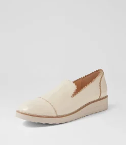 Women TOP END Flats-Olingo Vanilla Camel Patent Leather Flat Shoes
