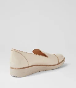 Women TOP END Flats-Olingo Vanilla Camel Patent Leather Flat Shoes