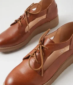 Women TOP END Flats-Ollays Dark Tan Light Choc Leather Flat Shoes
