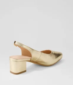 Women DIANA FERRARI Heels-Ollien Gold Textured Leather Heels
