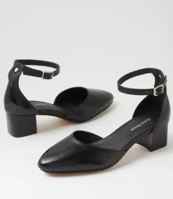 Women DIANA FERRARI Dress|Heels-Omarla Black Leather Heels