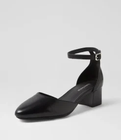 Women DIANA FERRARI Dress|Heels-Omarla Black Leather Heels