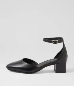 Women DIANA FERRARI Dress|Heels-Omarla Black Leather Heels