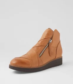 Women TOP END Boots|Wedges-Omeah Dark Tan Choc Leather Ankle Boots