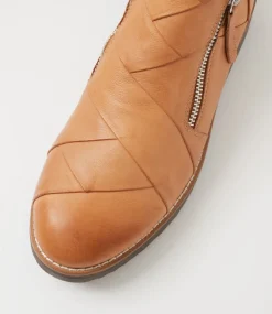 Women TOP END Boots|Wedges-Omeah Dark Tan Choc Leather Ankle Boots