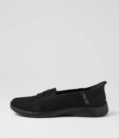 Women SKECHERS Sneakers-On Black Fabric Sneakers