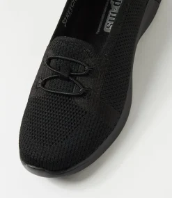 Women SKECHERS Sneakers-On Black Fabric Sneakers