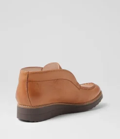 Women TOP END Boots-Onott Dark Tan Choc Leather Ankle Boots