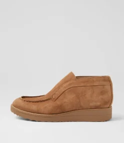 Women TOP END Boots-Onott Light Choc Suede Ankle Boots