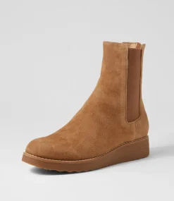 Women TOP END Boots|Wedges-Oremi Light Choc Suede Chelsea Boots