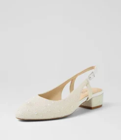 Women SUPERSOFT Comfort|Heels-Oriani White Pearl Leather Heels
