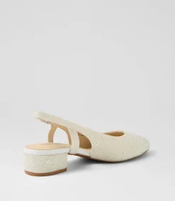 Women SUPERSOFT Comfort|Heels-Oriani White Pearl Leather Heels
