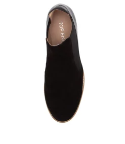 Women TOP END Boots|Wedges-Osiel Black Leather Ankle Boots