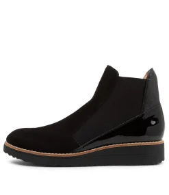 Women TOP END Boots|Wedges-Osiel Black Leather Ankle Boots