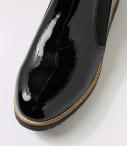 Women TOP END Boots|Wedges-Osiel Black Metallic Zebra Patent Multi Ankle Boots
